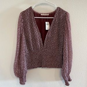 Brand New Abercrombie Top. Size: Med. Maroon Floral design.